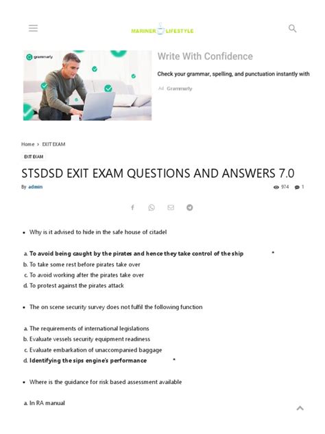 stsdsd exit exam questions